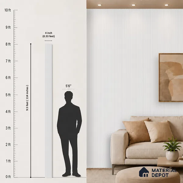 Dove Grey Plain Colour Look PN 00627 8 ft x 4 inch Charcoal Panel - 11 mm | Suitable for Feature Wall, TV Unit & Living Room | Width is Subjected to 5% Variation
