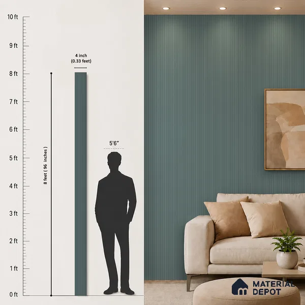 Dark Grey Plain Colour Look PN 00629 8 ft x 4 inch Charcoal Panel - 11 mm | Suitable for Feature Wall, TV Unit & Living Room | Width is Subjected to 5% Variation