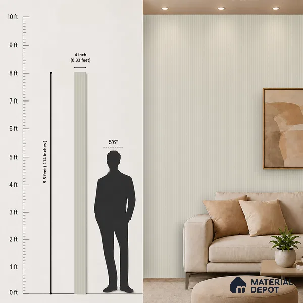 Ash Grey Plain Colour Look PN 00630 8 ft x 4 inch Charcoal Panel - 11 mm | Suitable for Feature Wall, TV Unit & Living Room | Width is Subjected to 5% Variation