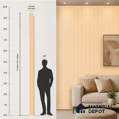 Wooden Look PN 03398 9.5 ft x 4.8 inch Charcoal Panel - 11 mm | Suitable for Feature Wall, TV Unit & Living Room | Width is Subjected to 5% Variation