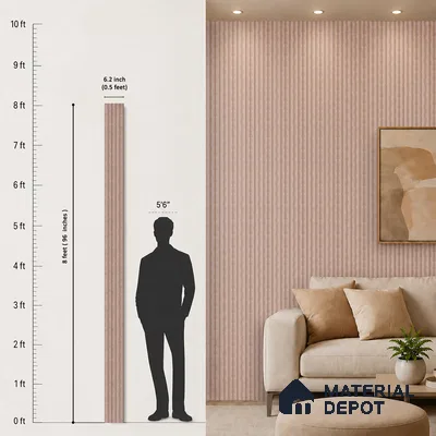 Mocha Brown Leather Look PN 04182 8 ft x 6.2 inch Charcoal Panel - 6 mm | Suitable for Feature Wall, TV Unit & Living Room | Width is Subjected to 5% Variation