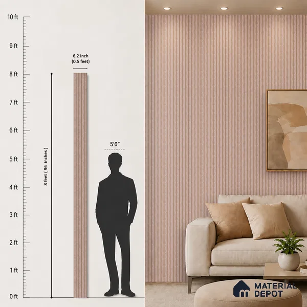 Mocha Brown Leather Look PN 04182 8 ft x 6.2 inch Charcoal Panel - 6 mm | Suitable for Feature Wall, TV Unit & Living Room | Width is Subjected to 5% Variation