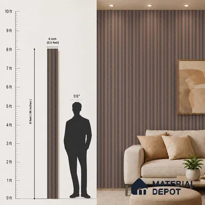 Wooden Look PN 05550 8 ft x 6 inch Charcoal Panel - 7 mm | Suitable for Feature Wall, TV Unit & Living Room | Width is Subjected to 5% Variation