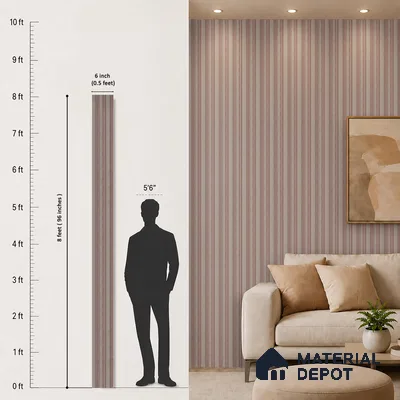 Pebble Grey Fabric Look PN 05552 8 ft x 6 inch Charcoal Panel - 7 mm | Suitable for Feature Wall, TV Unit & Living Room | Width is Subjected to 5% Variation