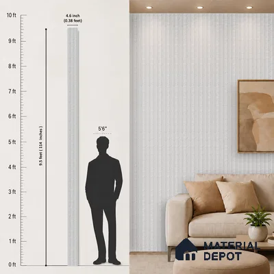 Light Grey Cement Look PN 06088 9.5 ft x 4.6 inch Charcoal Panel - 8 mm | Suitable for Feature Wall, TV Unit & Living Room | Width is Subjected to 5% Variation