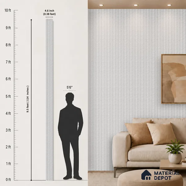 Light Grey Cement Look PN 06088 9.5 ft x 4.6 inch Charcoal Panel - 8 mm | Suitable for Feature Wall, TV Unit & Living Room | Width is Subjected to 5% Variation