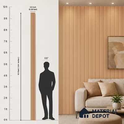 Wooden Look PN 06152 9.5 ft x 4.6 inch Charcoal Panel - 8 mm | Suitable for Feature Wall, TV Unit & Living Room | Width is Subjected to 5% Variation