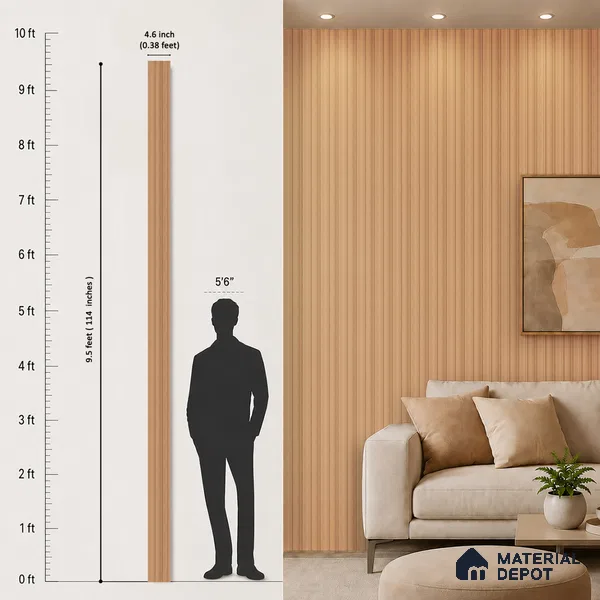 Wooden Look PN 06152 9.5 ft x 4.6 inch Charcoal Panel - 8 mm | Suitable for Feature Wall, TV Unit & Living Room | Width is Subjected to 5% Variation