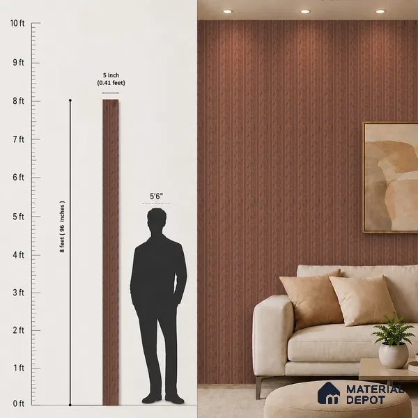 Wooden Look PN 06790 8 ft x 4.9 inch Charcoal Panel - 12 mm | Suitable for Living Room, Bedroom & TV Cabinet | Width is Subjected to 5% Variation