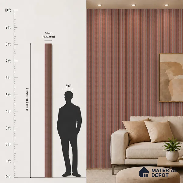 Wooden Look PN 06799 8 ft x 4.9 inch Charcoal Panel - 12 mm | Suitable for Living Room, Bedroom & TV Cabinet | Width is Subjected to 5% Variation