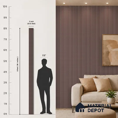 Wooden Look PN 06800 8 ft x 4.9 inch Charcoal Panel - 12 mm | Suitable for Living Room, Bedroom & TV Cabinet | Width is Subjected to 5% Variation