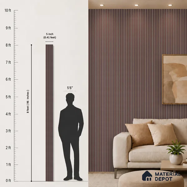 Wooden Look PN 06800 8 ft x 4.9 inch Charcoal Panel - 12 mm | Suitable for Living Room, Bedroom & TV Cabinet | Width is Subjected to 5% Variation