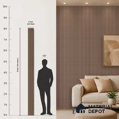 Black Wenge Geometric Look PN 06806 8 ft x 4.9 inch Charcoal Panel - 12 mm | Suitable for Living Room, Bedroom & TV Cabinet | Width is Subjected to 5% Variation