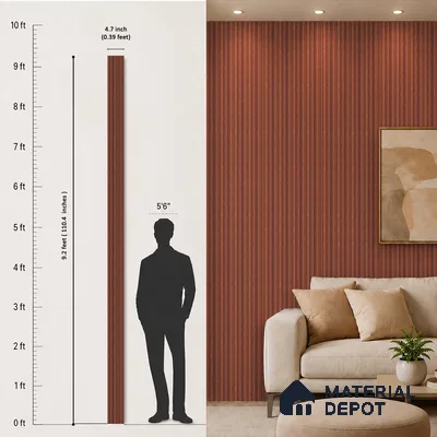 Wooden Look PN 06809 9.2 ft x 4.8 inch Charcoal Panel - 12 mm | Suitable for Living Room, Bedroom & TV Cabinet | Width is Subjected to 5% Variation