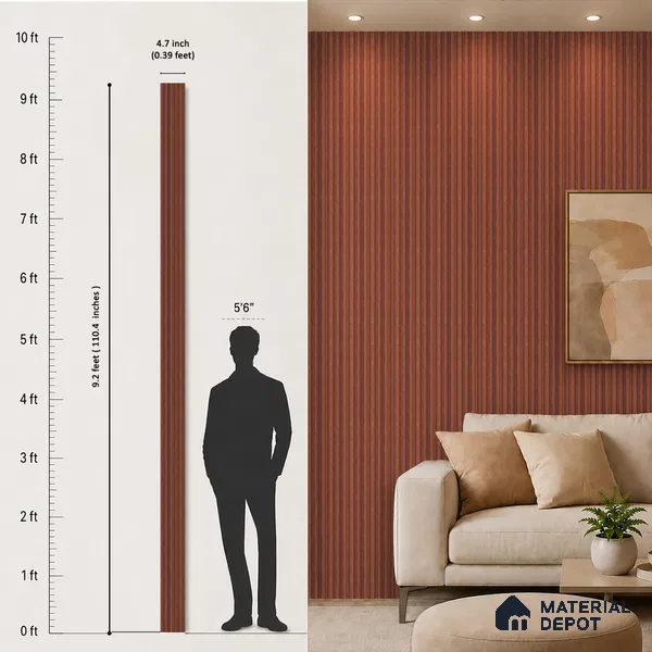 Wooden Look PN 06809 9.2 ft x 4.8 inch Charcoal Panel - 12 mm | Suitable for Living Room, Bedroom & TV Cabinet | Width is Subjected to 5% Variation