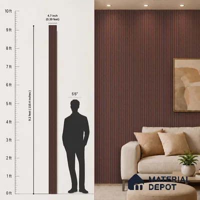 Wooden Look PN 06811 9.2 ft x 4.8 inch Charcoal Panel - 12 mm | Suitable for Living Room, Bedroom & TV Cabinet | Width is Subjected to 5% Variation