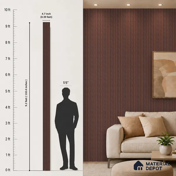 Wooden Look PN 06811 9.2 ft x 4.8 inch Charcoal Panel - 12 mm | Suitable for Living Room, Bedroom & TV Cabinet | Width is Subjected to 5% Variation