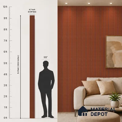Wooden Look PN 06813 9.2 ft x 4.8 inch Charcoal Panel - 12 mm | Suitable for Living Room, Bedroom & TV Cabinet | Width is Subjected to 5% Variation