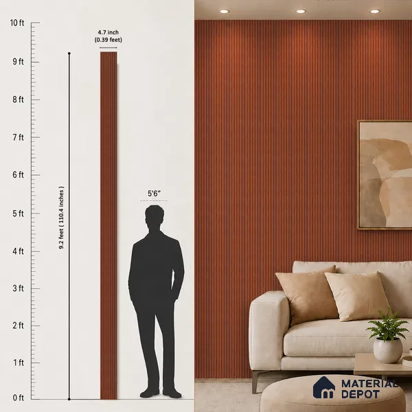 Wooden Look PN 06813 9.2 ft x 4.8 inch Charcoal Panel - 12 mm | Suitable for Living Room, Bedroom & TV Cabinet | Width is Subjected to 5% Variation