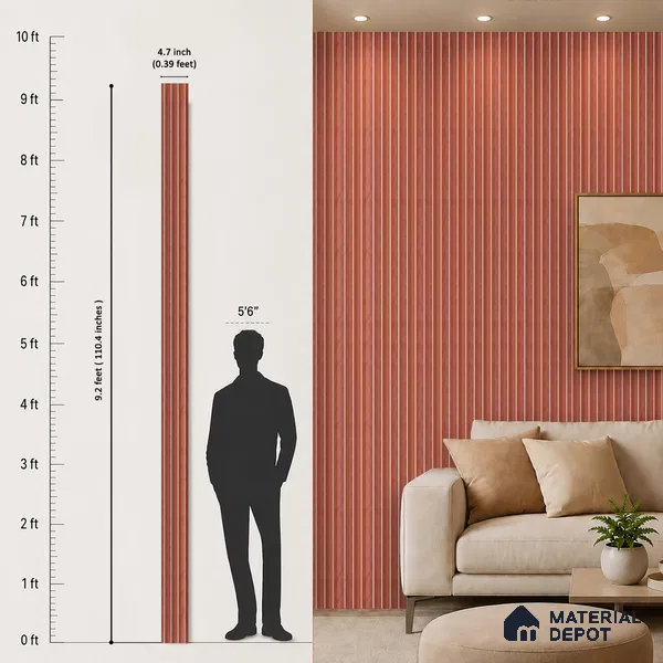 Wooden Look PN 06815 9.2 ft x 4.8 inch Charcoal Panel - 12 mm | Suitable for Living Room, Bedroom & TV Cabinet | Width is Subjected to 5% Variation
