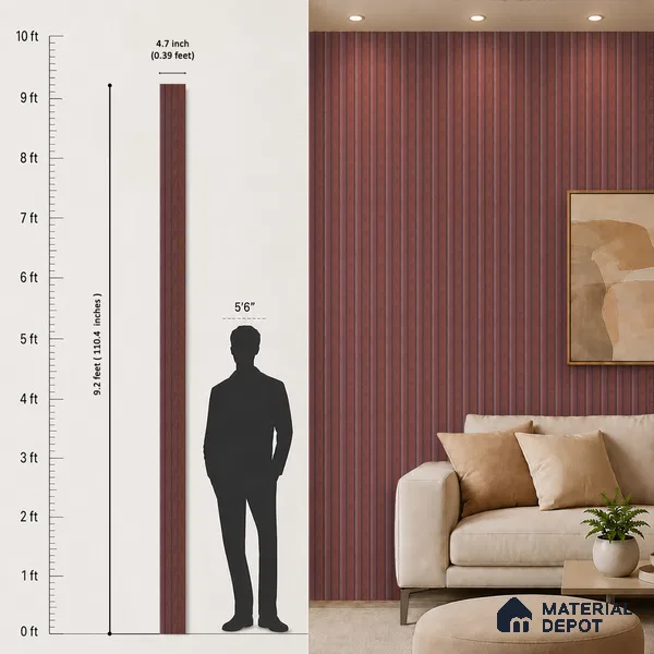 Wooden Look PN 06817 9.2 ft x 4.8 inch Charcoal Panel - 12 mm | Suitable for Living Room, Bedroom & TV Cabinet | Width is Subjected to 5% Variation