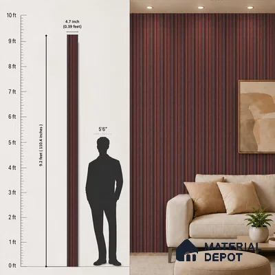 Wooden Look PN 06818 9.2 ft x 4.8 inch Charcoal Panel - 12 mm | Suitable for Living Room, Bedroom & TV Cabinet | Width is Subjected to 5% Variation