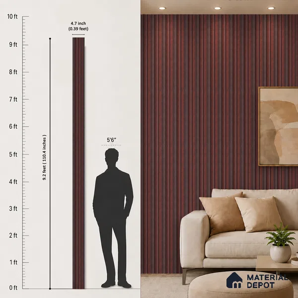 Wooden Look PN 06818 9.2 ft x 4.8 inch Charcoal Panel - 12 mm | Suitable for Living Room, Bedroom & TV Cabinet | Width is Subjected to 5% Variation