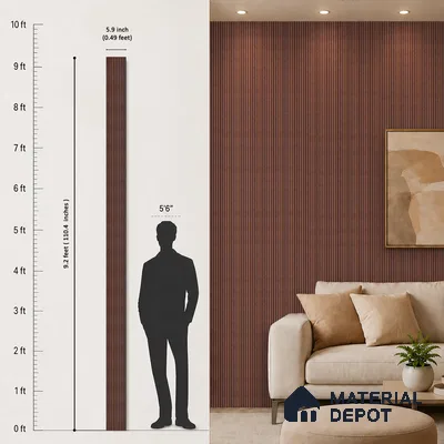 Wooden Look PN 06822 9.2 ft x 6 inch Charcoal Panel - 10 mm | Suitable for Living Room, Bedroom & TV Cabinet | Width is Subjected to 5% Variation