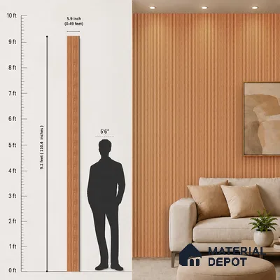 Wooden Look PN 06826 9.2 ft x 6 inch Charcoal Panel - 10 mm | Suitable for Living Room, Bedroom & TV Cabinet | Width is Subjected to 5% Variation