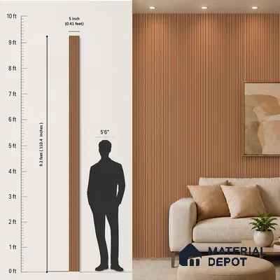 Wooden Look PN 06832 9.2 ft x 4.9 inch Charcoal Panel - 12 mm | Suitable for Living Room, Bedroom & TV Cabinet | Width is Subjected to 5% Variation