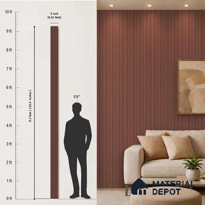Wooden Look PN 06835 9.2 ft x 4.9 inch Charcoal Panel - 12 mm | Suitable for Living Room, Bedroom & TV Cabinet | Width is Subjected to 5% Variation