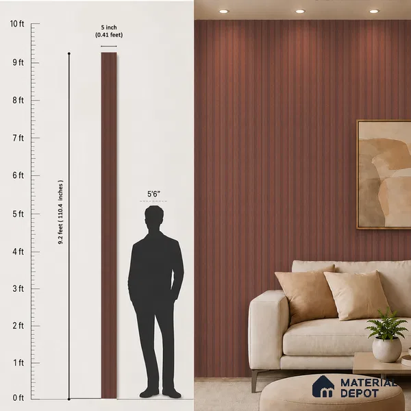 Wooden Look PN 06835 9.2 ft x 4.9 inch Charcoal Panel - 12 mm | Suitable for Living Room, Bedroom & TV Cabinet | Width is Subjected to 5% Variation
