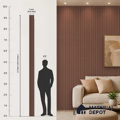 Wooden Look PN 06837 9.2 ft x 4.9 inch Charcoal Panel - 12 mm | Suitable for Living Room, Bedroom & TV Cabinet | Width is Subjected to 5% Variation