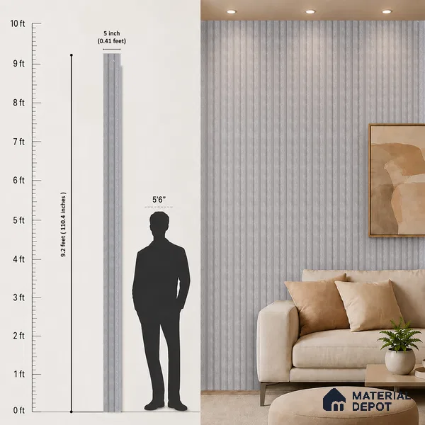 Cloud Grey Marble Look PN 06851 9.2 ft x 4.9 inch Charcoal Panel - 12 mm | Suitable for Living Room, Bedroom & TV Cabinet | Width is Subjected to 5% Variation