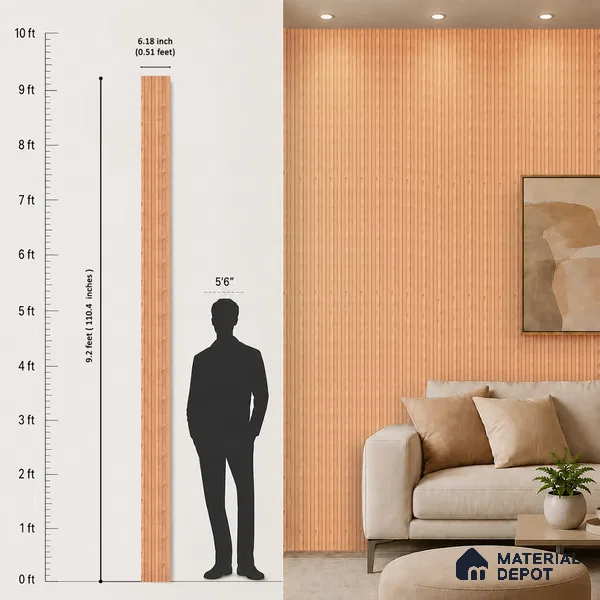 Wooden Look PN 06864 9.2 ft x 6.1 inch Charcoal Panel - 16 mm | Suitable for Living Room, Bedroom & TV Cabinet | Width is Subjected to 5% Variation