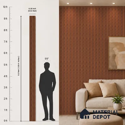 Wooden Look PN 06866 9.2 ft x 6.1 inch Charcoal Panel - 16 mm | Suitable for Living Room, Bedroom & TV Cabinet | Width is Subjected to 5% Variation