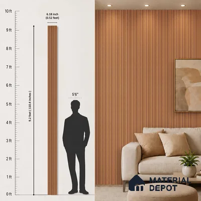 Wooden Look PN 06868 9.2 ft x 6.1 inch Charcoal Panel - 16 mm | Suitable for Living Room, Bedroom & TV Cabinet | Width is Subjected to 5% Variation