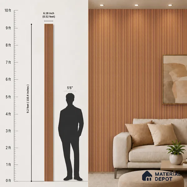 Wooden Look PN 06868 9.2 ft x 6.1 inch Charcoal Panel - 16 mm | Suitable for Living Room, Bedroom & TV Cabinet | Width is Subjected to 5% Variation
