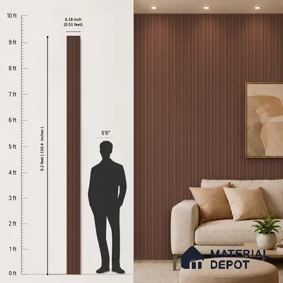 Wooden Look PN 06871 9.2 ft x 6.1 inch Charcoal Panel - 16 mm | Suitable for Living Room, Bedroom & TV Cabinet | Width is Subjected to 5% Variation