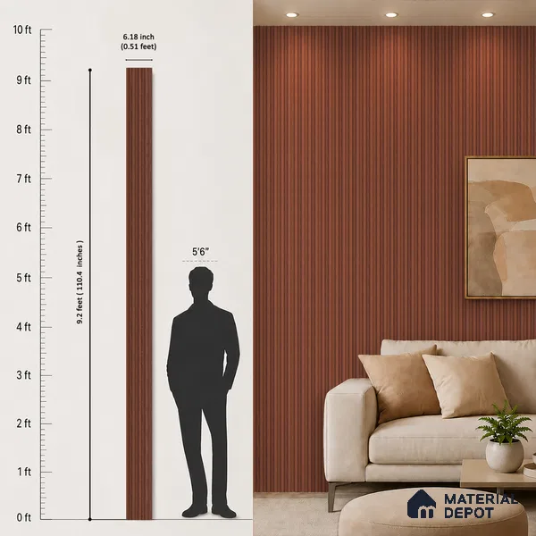Wooden Look PN 06876 9.2 ft x 6.1 inch Charcoal Panel - 16 mm | Suitable for Living Room, Bedroom & TV Cabinet | Width is Subjected to 5% Variation