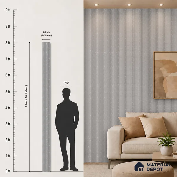 Cloud Grey Marble Look PN 06902 8 ft x 6 inch Charcoal Panel - 6 mm | Suitable for Living Room, Bedroom & TV Cabinet | Width is Subjected to 5% Variation