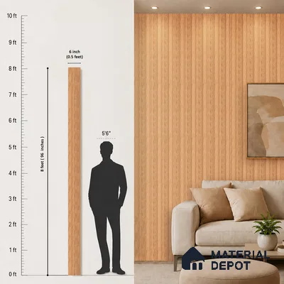 Wooden Look PN 06911 8 ft x 6 inch Charcoal Panel - 6 mm | Suitable for Living Room, Bedroom & TV Cabinet | Width is Subjected to 5% Variation