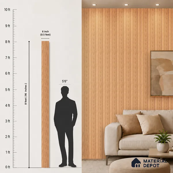 Wooden Look PN 06911 8 ft x 6 inch Charcoal Panel - 6 mm | Suitable for Living Room, Bedroom & TV Cabinet | Width is Subjected to 5% Variation