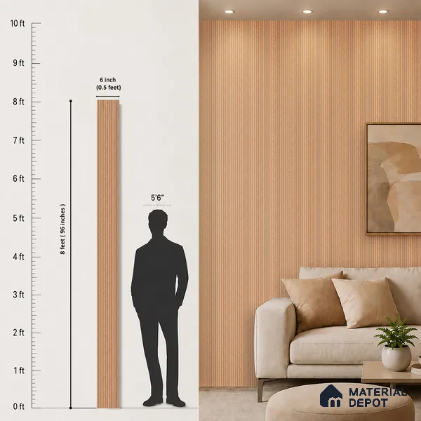 Wooden Look PN 06913 8 ft x 6 inch Charcoal Panel - 6 mm | Suitable for Living Room, Bedroom & TV Cabinet | Width is Subjected to 5% Variation