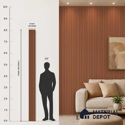 Wooden Look PN 06916 8 ft x 6 inch Charcoal Panel - 6 mm | Suitable for Living Room, Bedroom & TV Cabinet | Width is Subjected to 5% Variation