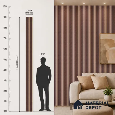 Wooden Look PN 07025 9.5 ft x 7.8 inch Charcoal Panel - 6 mm | Suitable for Feature Wall, TV Unit & Living Room | Width is Subjected to 5% Variation
