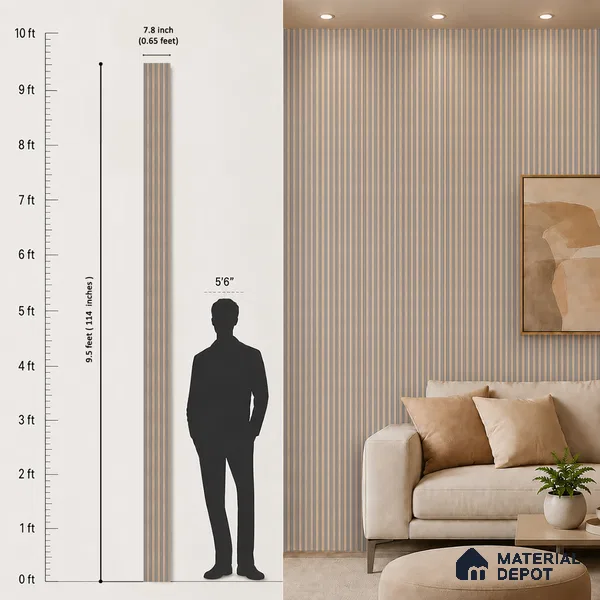 Cement Grey Geometric Look PN 07026 9.5 ft x 7.8 inch Charcoal Panel - 6 mm | Suitable for Feature Wall, TV Unit & Living Room | Width is Subjected to 5% Variation