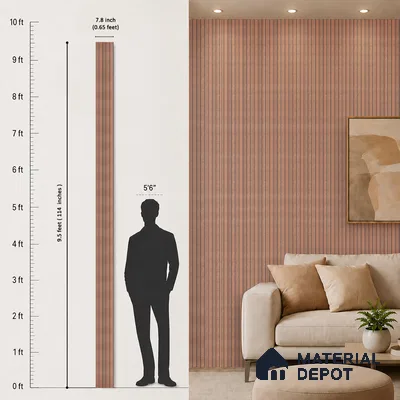 Apricot Metallic Look PN 07030 9.5 ft x 7.8 inch Charcoal Panel - 6 mm | Suitable for Feature Wall, TV Unit & Living Room | Width is Subjected to 5% Variation