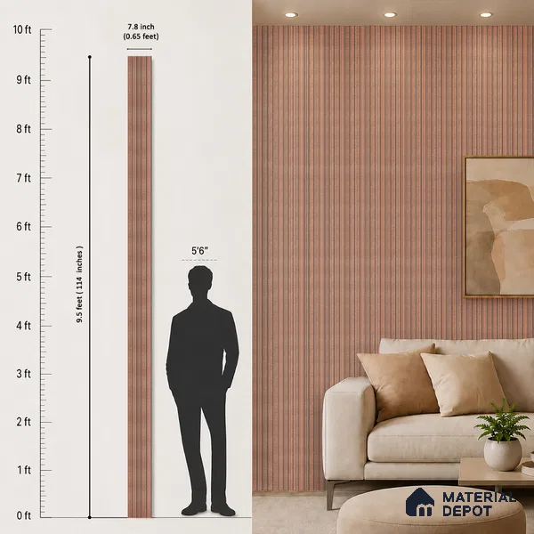 Apricot Metallic Look PN 07030 9.5 ft x 7.8 inch Charcoal Panel - 6 mm | Suitable for Feature Wall, TV Unit & Living Room | Width is Subjected to 5% Variation
