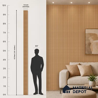 Oak Brown Metallic Look PN 07032 9.5 ft x 7.8 inch Charcoal Panel - 6 mm | Suitable for Feature Wall, TV Unit & Living Room | Width is Subjected to 5% Variation